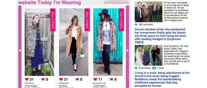 Cadava: work history, project image, dmgmedia, dailymail, femail, slider, today im wearing